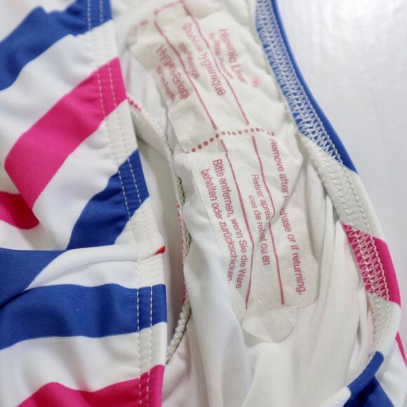Land's End Size Petite 12 Tugless One Piece Swim Suit Multi Stripe - Picture 9 of 10